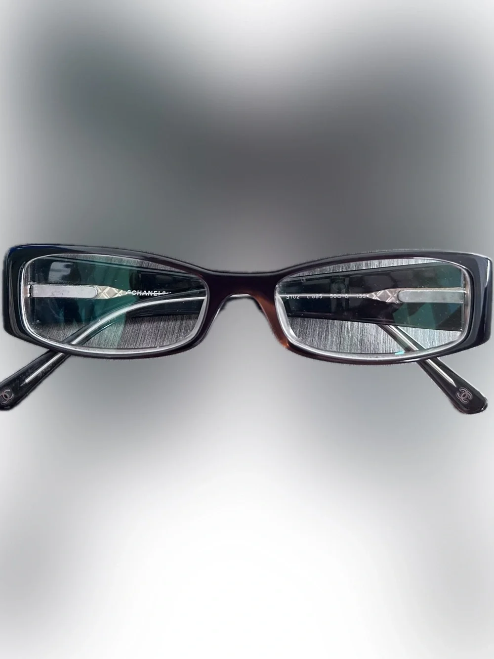 Authentic CHANEL Y2K Brown Rectangular Glasses